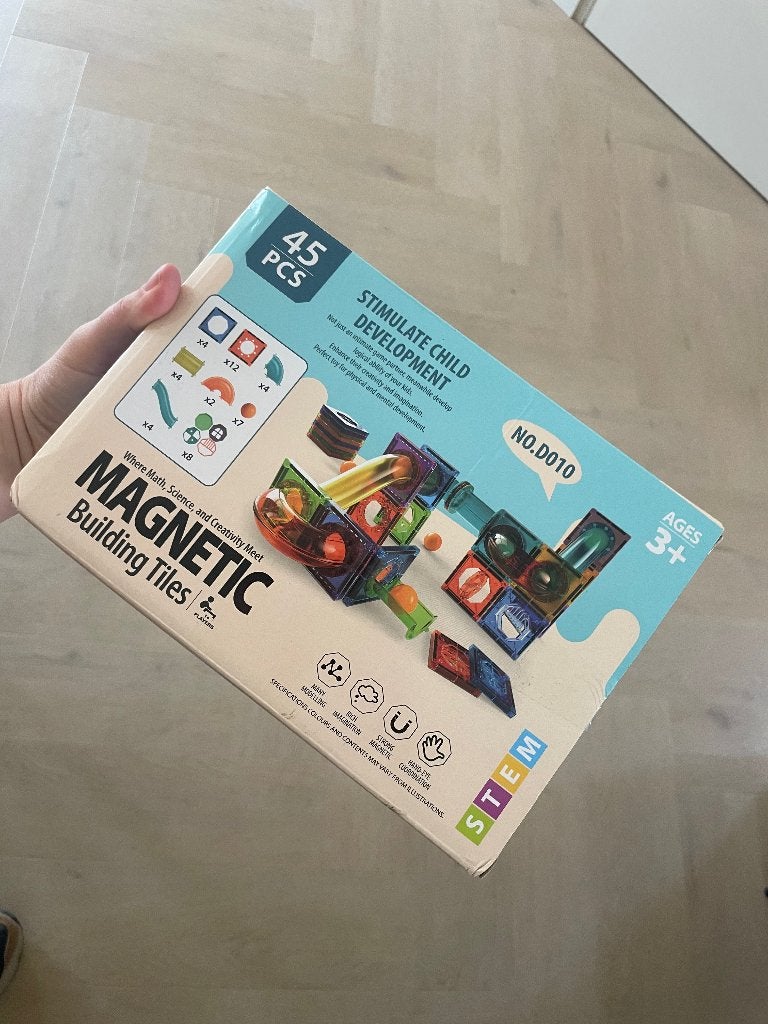 Magnetic tiles met knikkerbaan 45 stuks, Ophalen of Verzenden, Nieuw, Overige merken