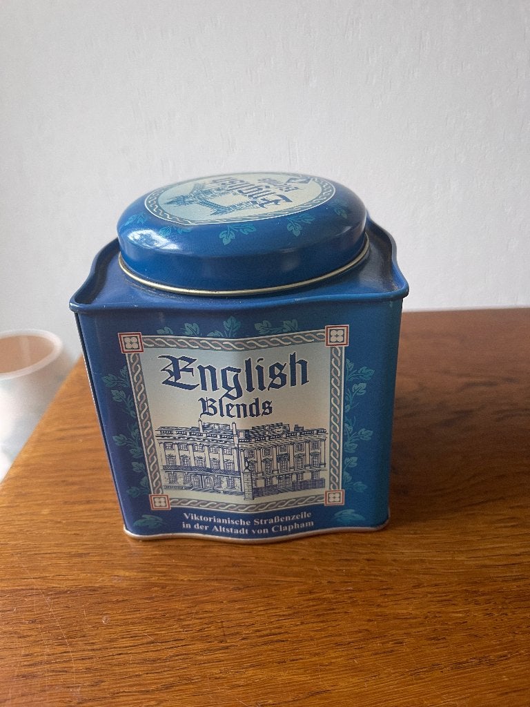 Blik "Theebus" 'English Blends' 'Jaren 90' Nieuw, Verzamelen, Blikken, Ophalen of Verzenden, Nieuw, Overige