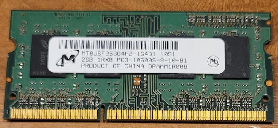 Micron MT8JSF25664HZ-1G4D1 2GB DDR3 1333MHz SO-DIMM, Computers en Software, RAM geheugen, Gebruikt, DDR3, Ophalen of Verzenden
