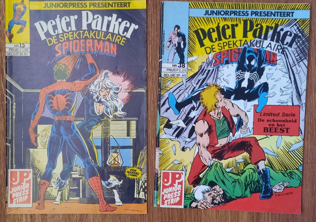 stripboeken 2x Peter Parker (Spiderman) 1984, 1986, Meerdere stripboeken, Ophalen of Verzenden, Gelezen