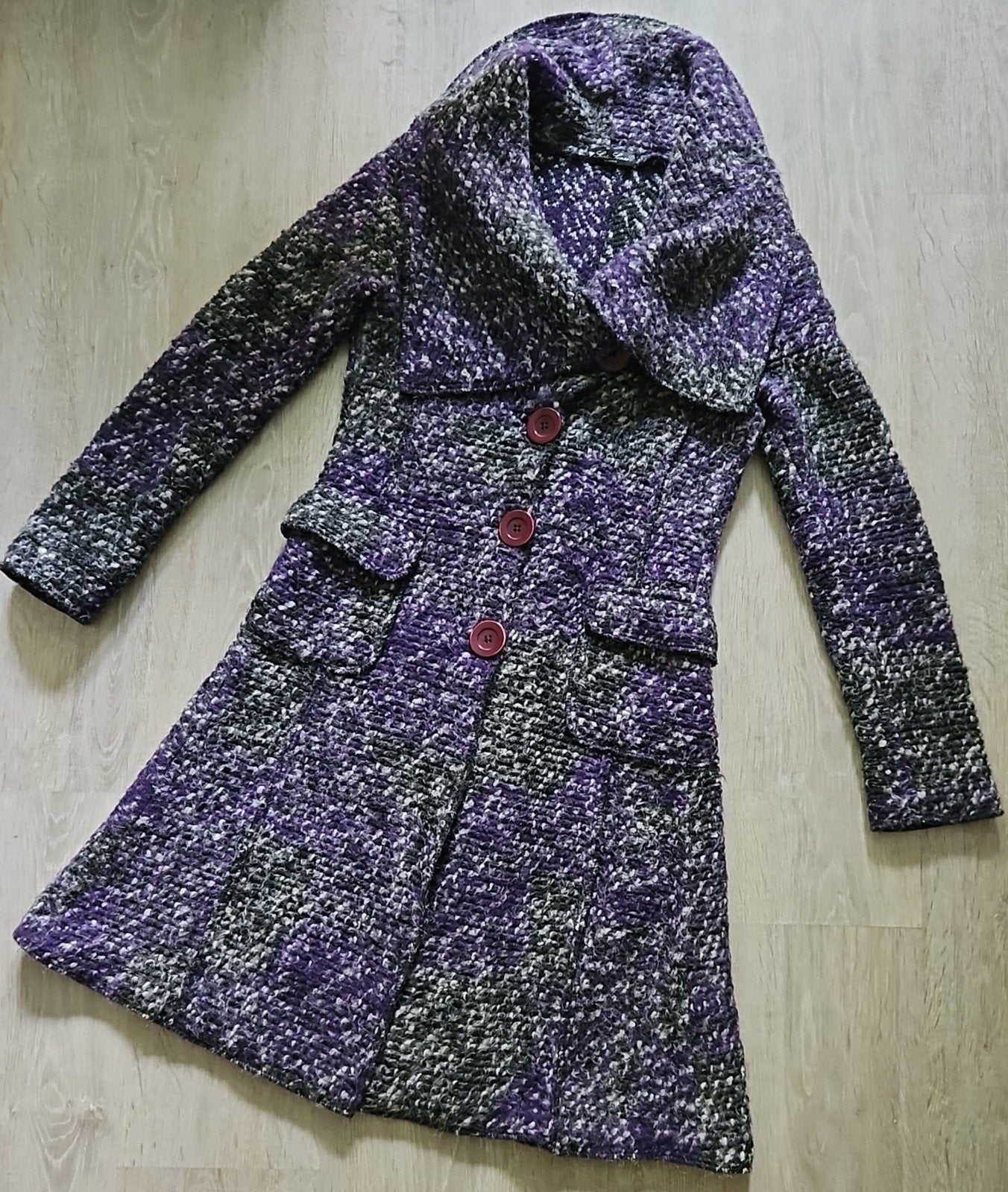 70% Wol Wollen Jas Coatigan vest mantel Sesto Senso Florence, Kleding | Dames, Ophalen of Verzenden, Zo goed als nieuw, Maat 38/40 (M)