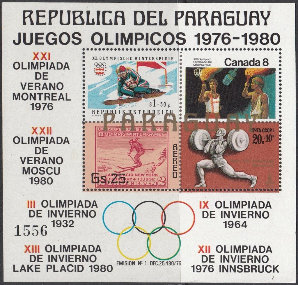 Olympische Spelen Paraguay Michel blok 316 postfris, schaars, Ophalen of Verzenden, Postfris, Sport