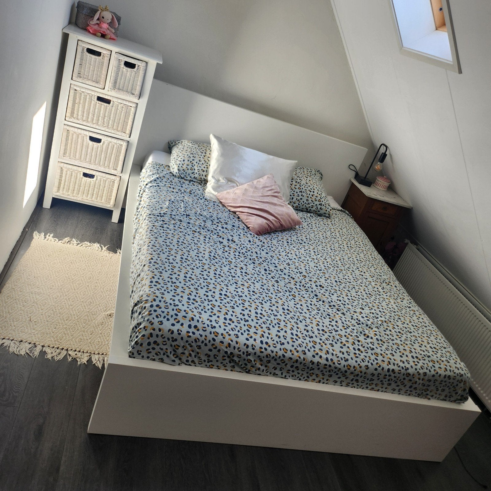 Ikea Malm bed wit .160x200 met 2 Beter Bed matrassen ., Ophalen, Overige materialen, Wit, Tweepersoons