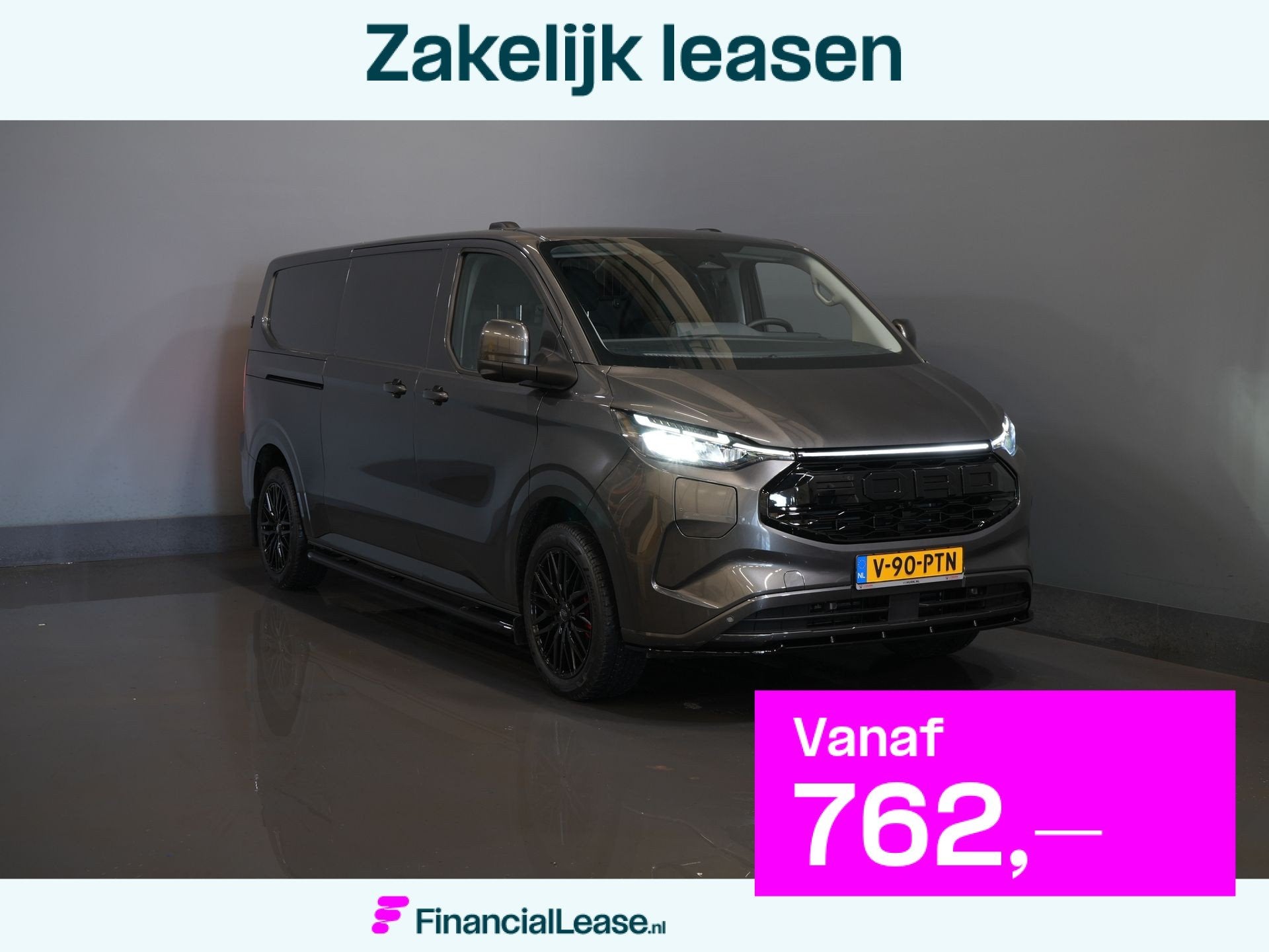 Ford E-Transit Custom L2 Limited 330 km WLTP LED/ Adapt.Crui, Auto's, Bestelauto's, Bedrijf, Lease, Financial lease, 360° camera