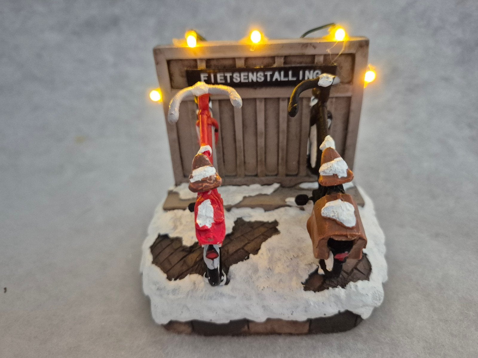 Fietsenstalling voor kerstdorp met fietsen en verlichting, Ophalen, Gebruikt