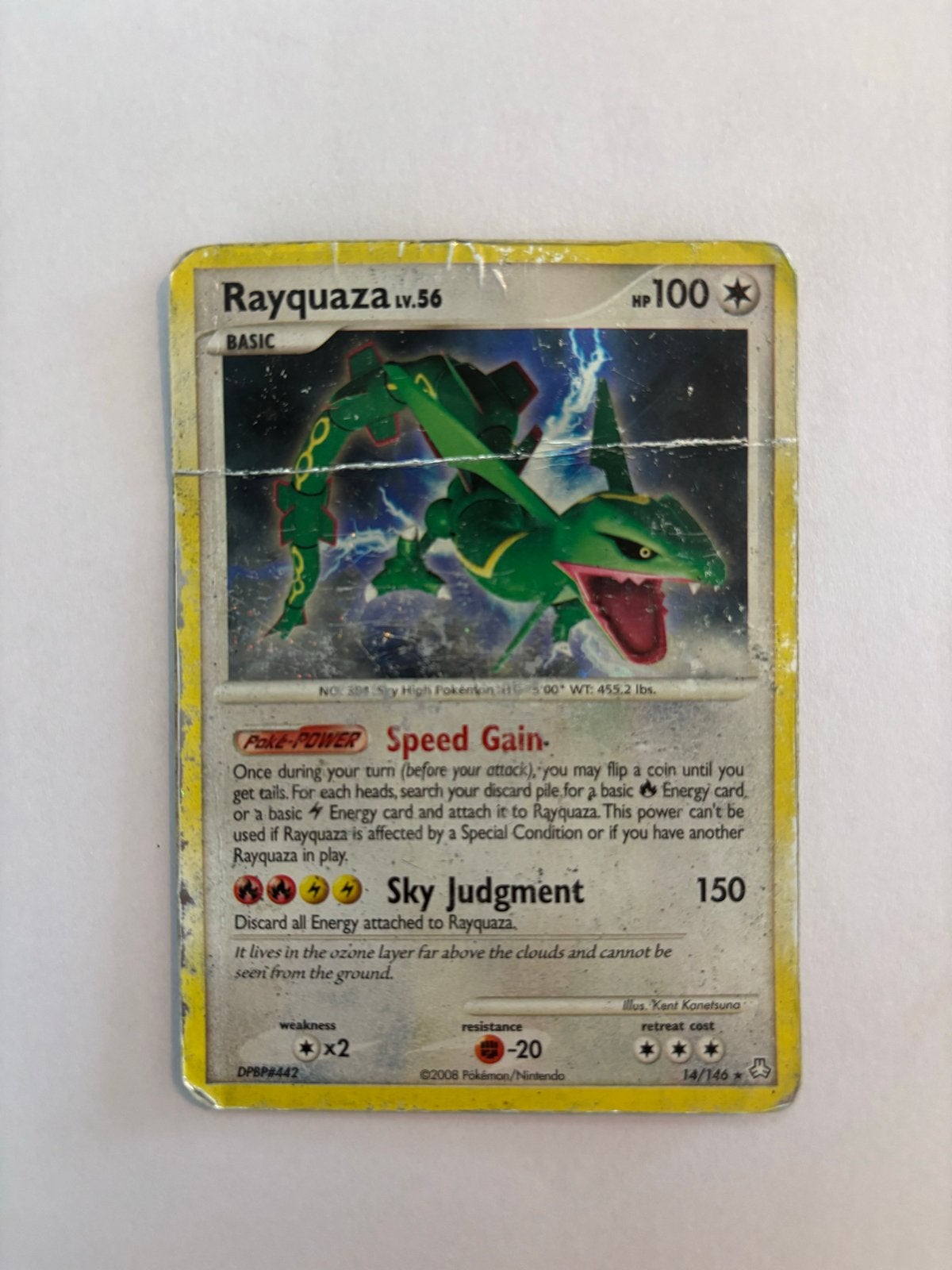 Rayquaza 14/146 Legends Awakened HP, Ophalen of Verzenden, Gebruikt, Losse kaart