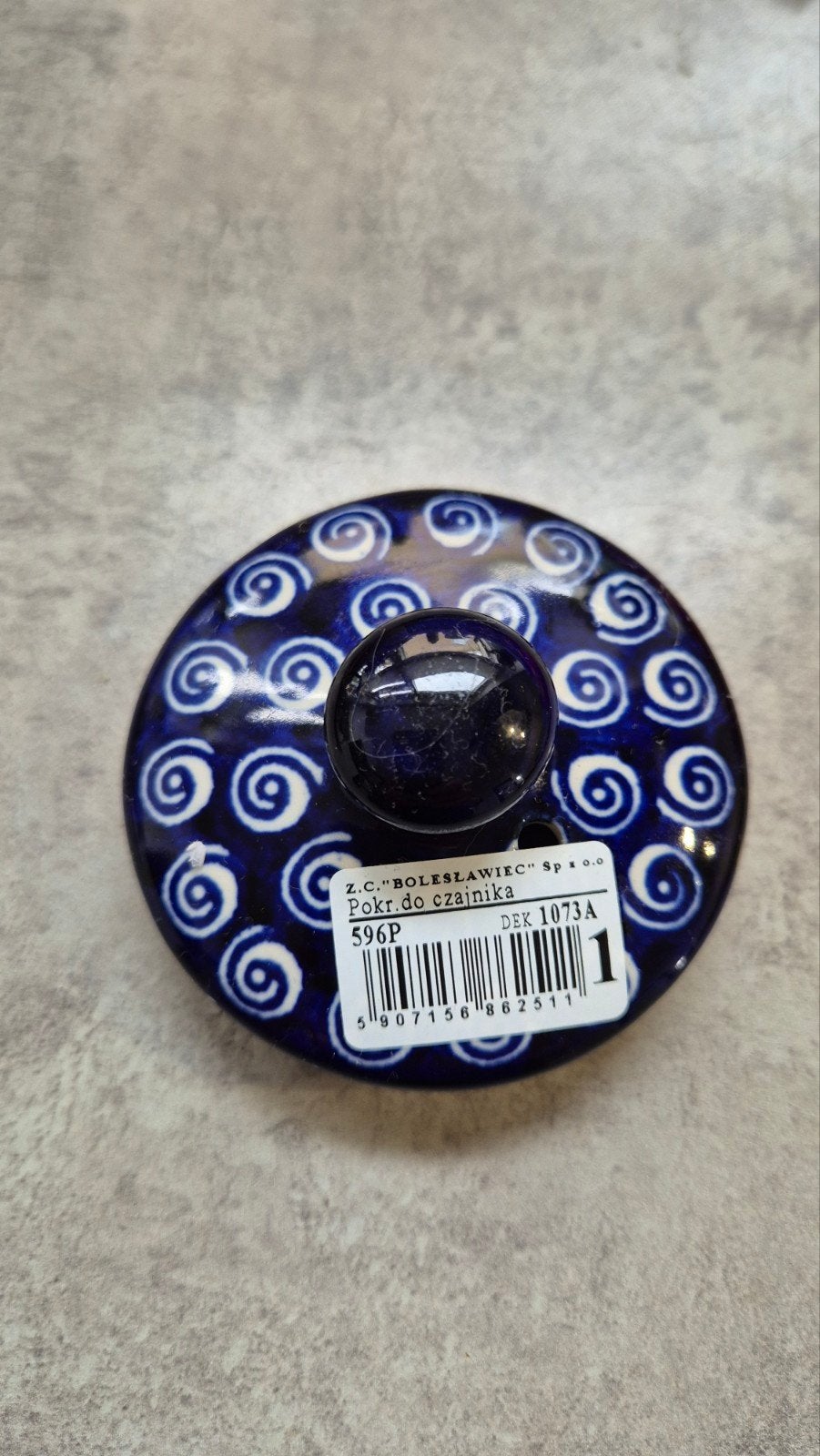 GRATIS en NIEUW Bunzlau theepot dekseltje - Blauw spiraalpat, Ophalen of Verzenden