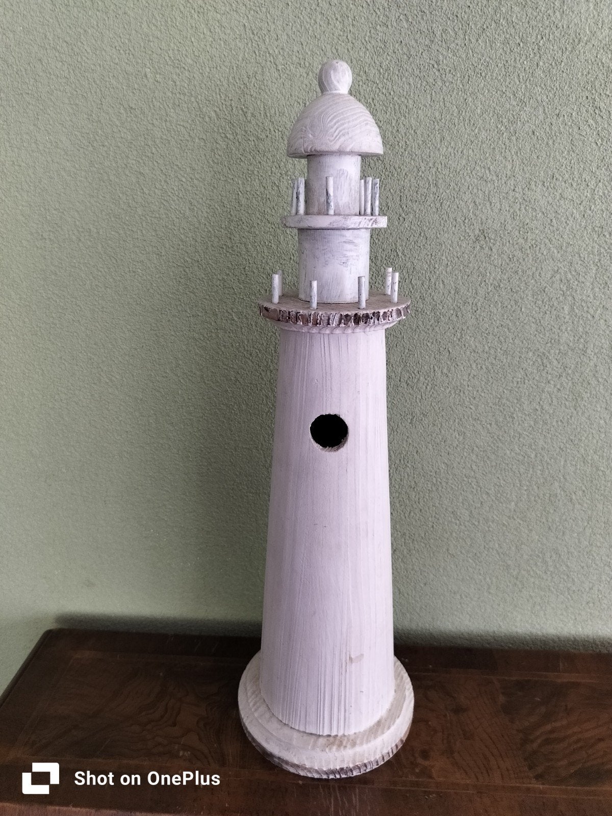 Decoratieve houten vuurtoren - wit, Hout, Ophalen of Verzenden, Wit, Landelijk