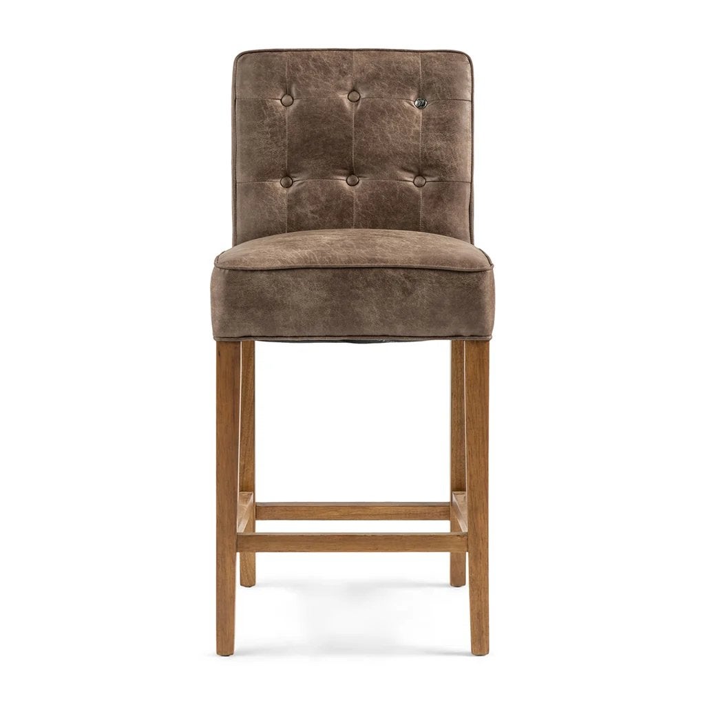 2 Rivièra Maison Cape Breton krukken met pellini bekleding, Ophalen, Met voetsteun, Zo goed als nieuw, Hout