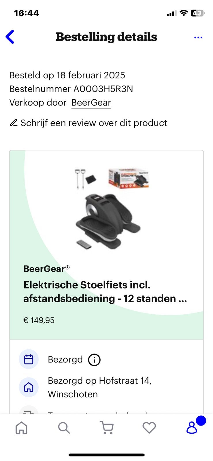 Elektrische stoelfiets met afdstandsbediening, Sport en Fitness, Fitnessapparatuur, Ophalen, Kunststof, Overige typen, Zo goed als nieuw