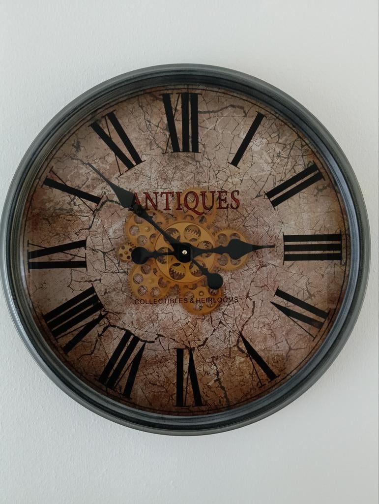 Wandklok met tandwielen, Antiek en Kunst, Antiek | Klokken, Ophalen