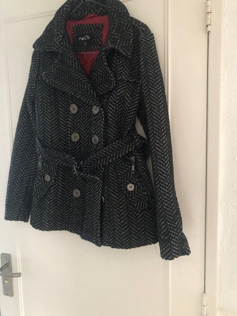 nieuw mooi wollen tweed winterjasje met rood gevoerd, Ophalen of Verzenden, Nieuw, Grijs