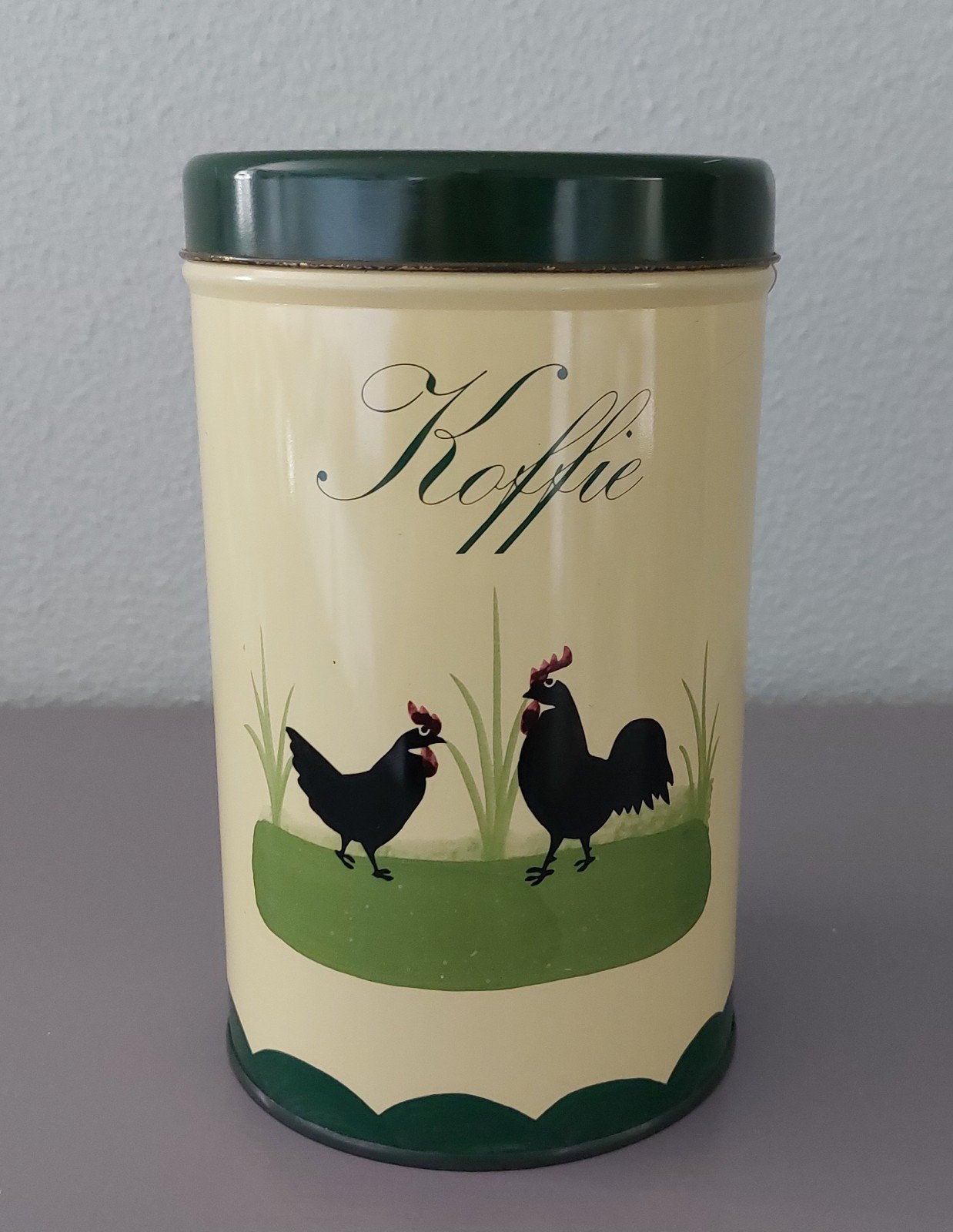 ZELLER Kip en Haan koffie blik - VINTAGE jaren 80, Ophalen of Verzenden, Gebruikt, Koffie, Overige merken