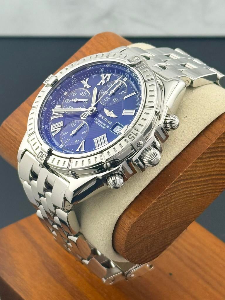 Breitling Crosswind 43 A13355 Blauw, Ophalen of Verzenden, Zo goed als nieuw, Staal, Breitling