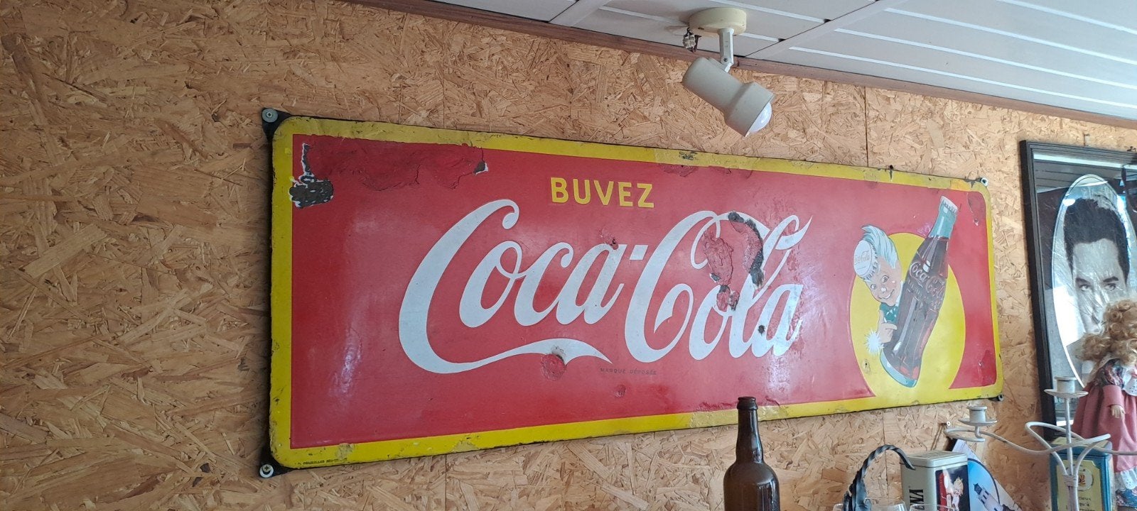 coca cola emaille, Ophalen, Gebruikt, Reclamebord