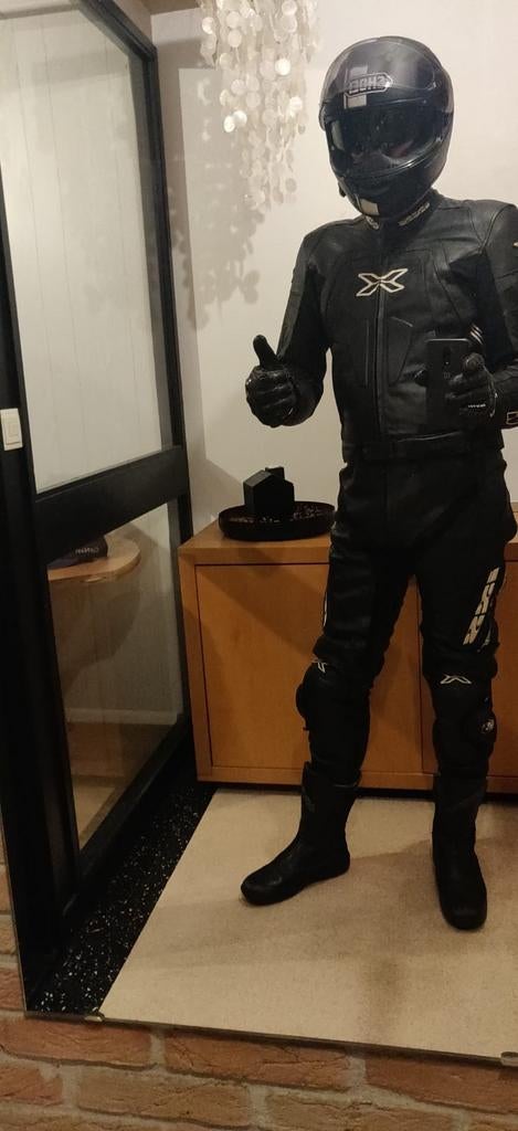 2-delig leren IXS motorpak, lengtemaat 110, Motoren, Kleding | Motorkleding, Ophalen, IXS, Tweedehands, Heren