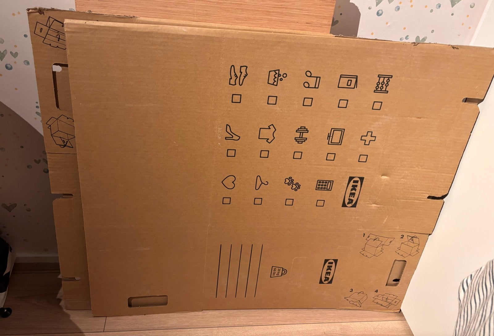 2 nieuwe verhuisdozen van IKEA, Ophalen, Doos, Nieuw, Minder dan 50 cm