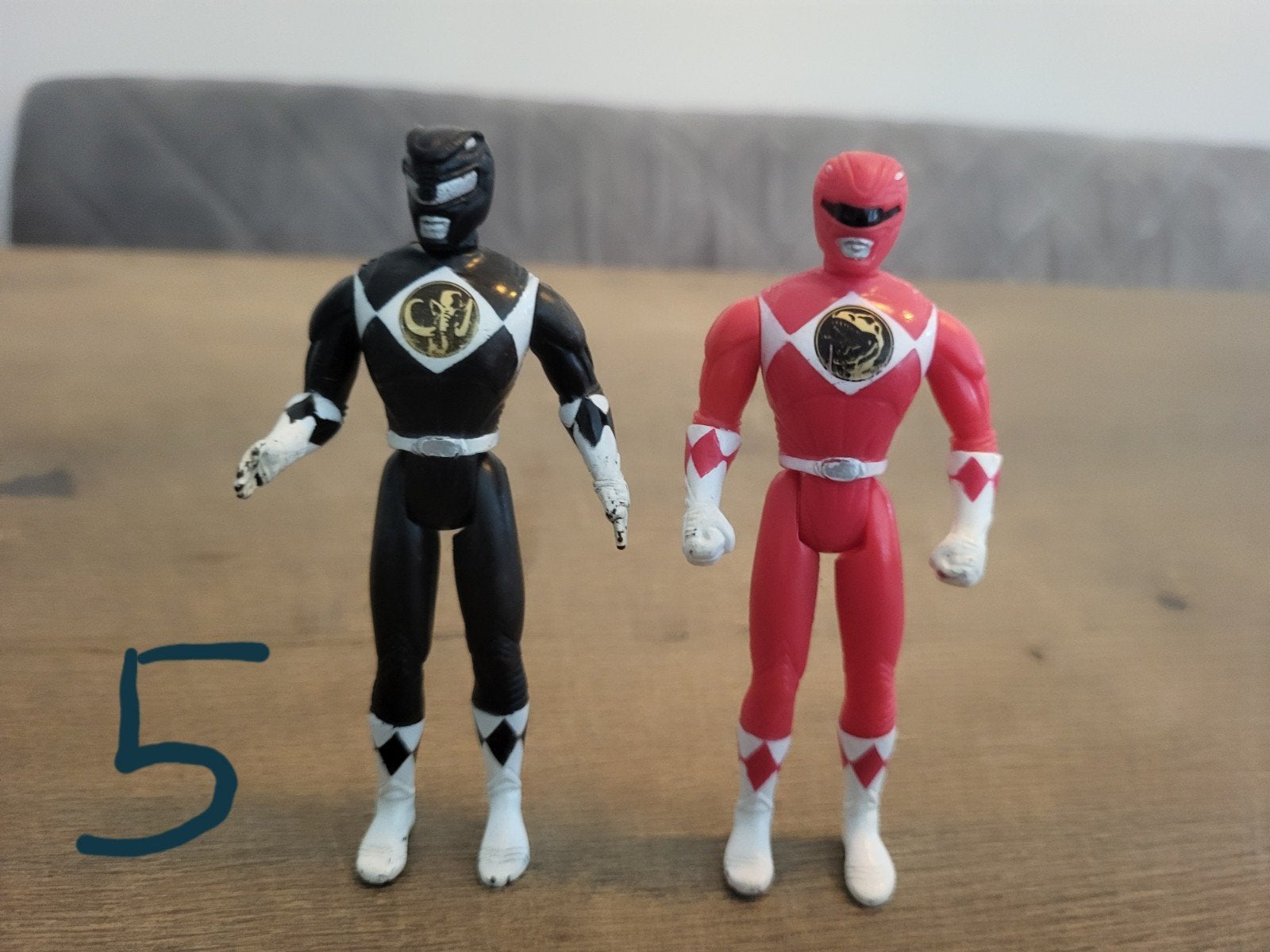 Vintage Power Ranger poppetjes - Zwart en Rood, Ophalen of Verzenden, Gebruikt
