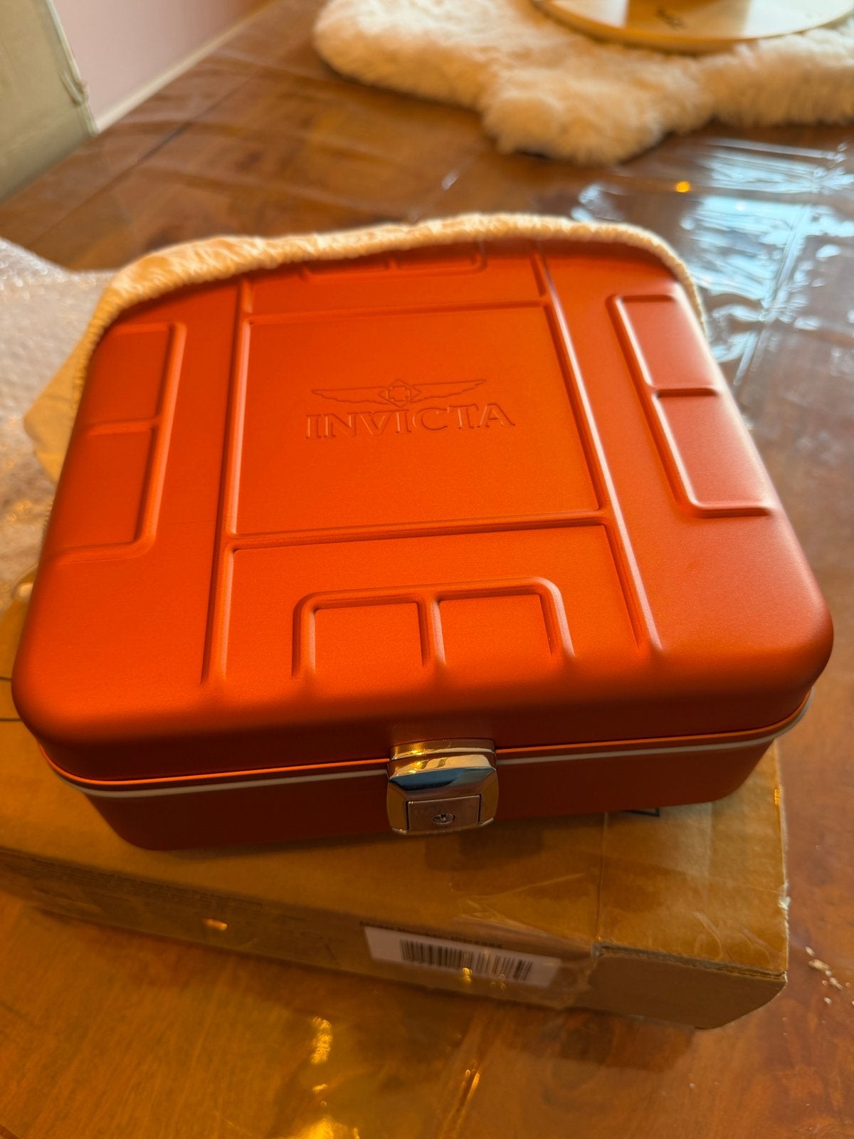 Invicta Reserve Edition 6-slot horlogekoffer oranje nieuw, Nieuw, Oranje, Ophalen of Verzenden, Met slot