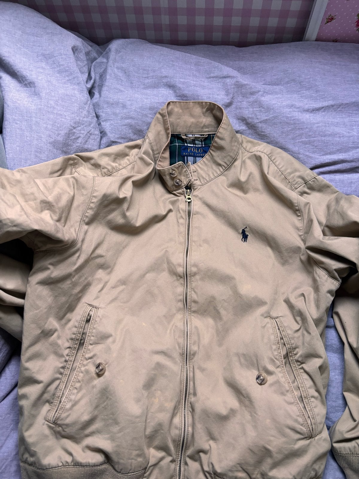 Polo Ralph Lauren Harrington Jas Maat M Beige, Ophalen of Verzenden, Gedragen, Maat 48/50 (M), Beige