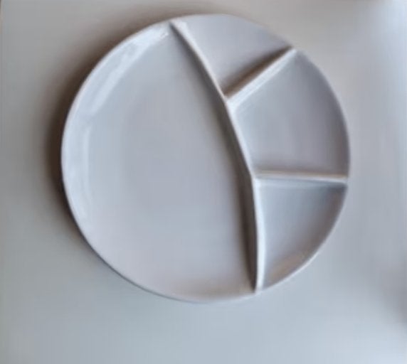 Prachtig Fondue-/Gourmetbord - 4 Vakken - Diameter 26 cm, Antiek en Kunst, Ophalen of Verzenden