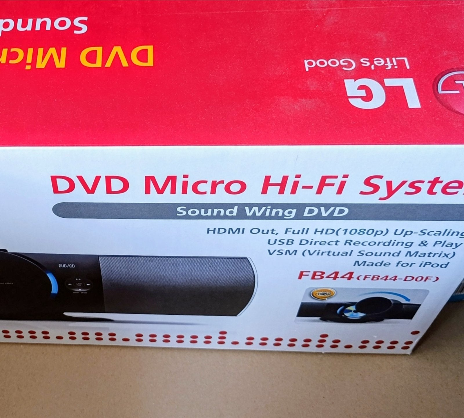 LG FB44(FB44-D0F) DVD Micro Hi-Fi Systeem Sound Wing DVD, Overige merken, Soundbar, Nieuw, Ophalen of Verzenden