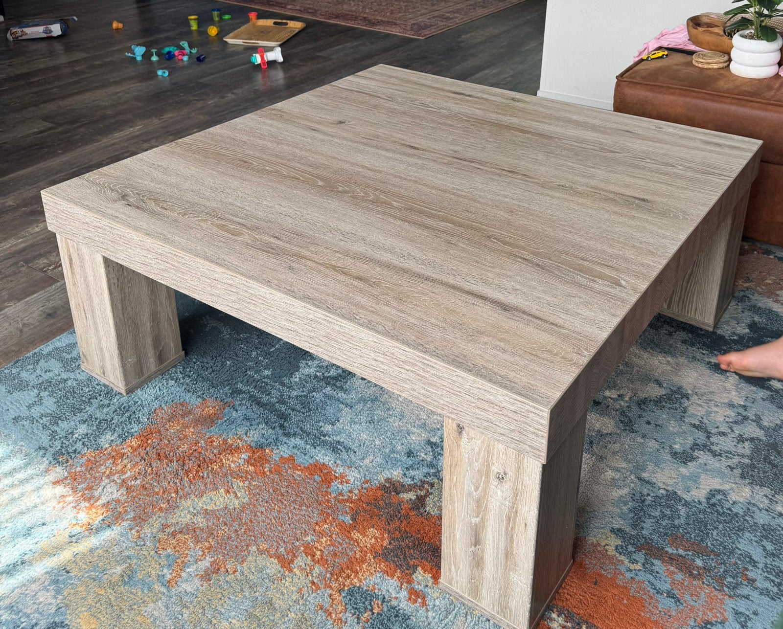 Mooie vierkante salontafel (102x102 cm) In zeer goede staat, Huis en Inrichting, Tafels | Salontafels, Ophalen of Verzenden, Zo goed als nieuw