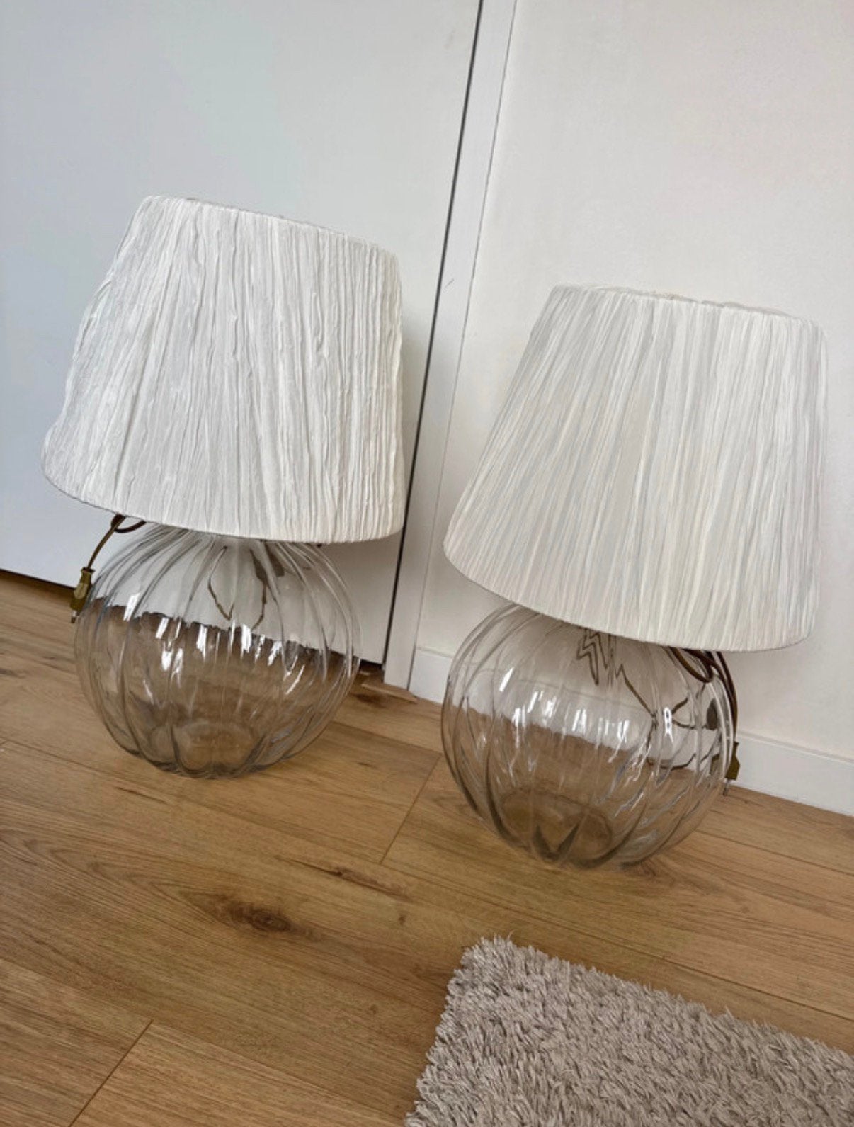 2 glazen lampen van de Zara Home + Ikea, Ophalen, Zo goed als nieuw, Glas, 50 tot 75 cm