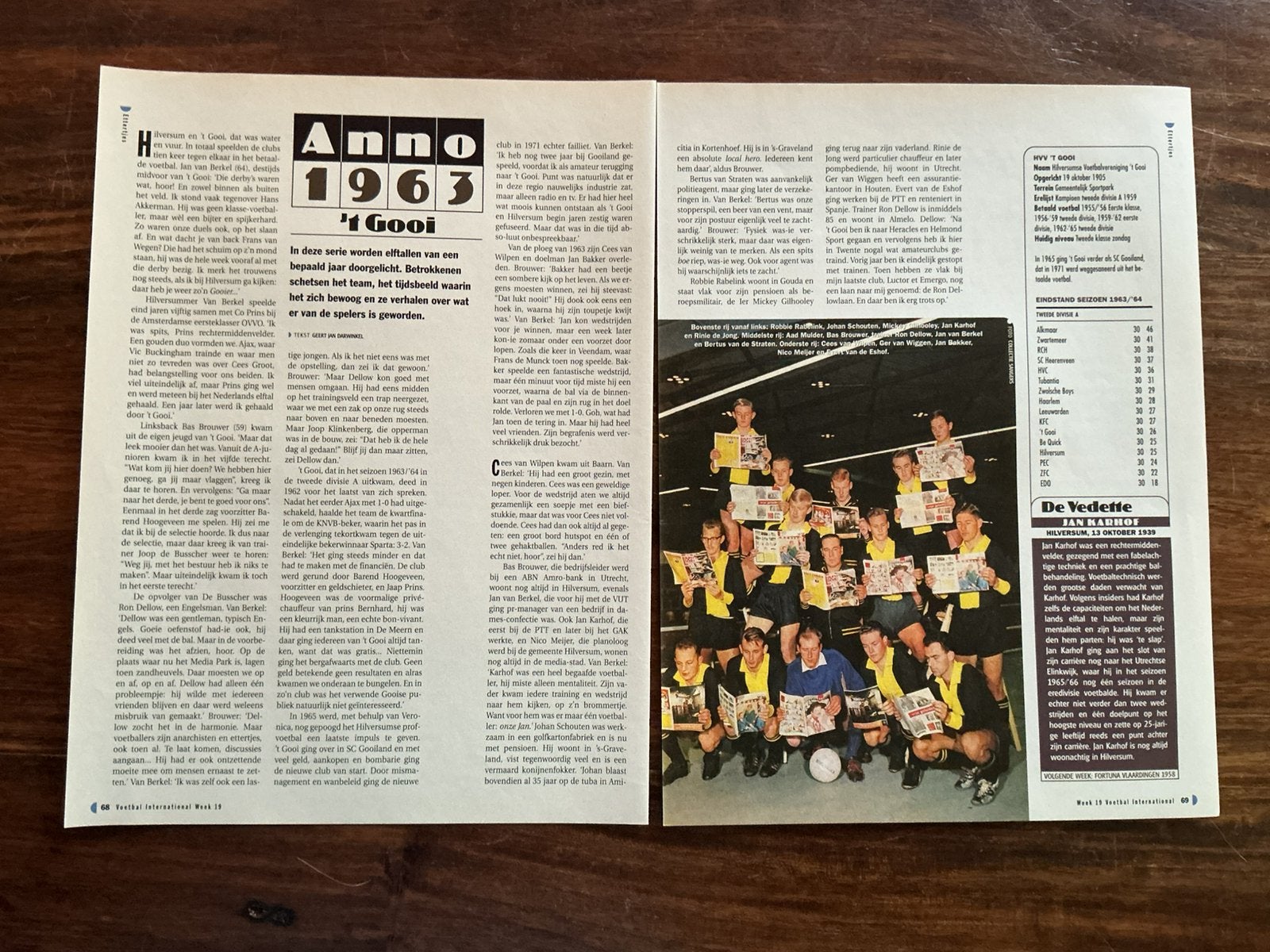 Voetbal artikel Anno ‘t Gooi 1963, Ophalen of Verzenden, Knipsel(s)