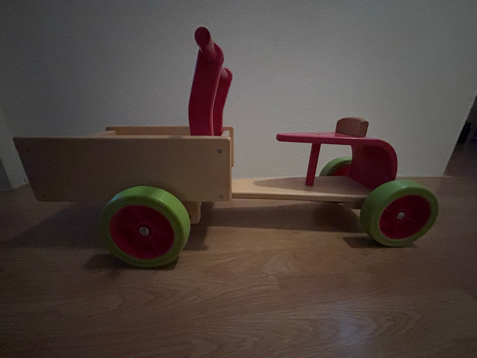 Wood Be Fun loopfiets met aanhanger, Ophalen, Gebruikt, Rij- of Hobbelspeelgoed