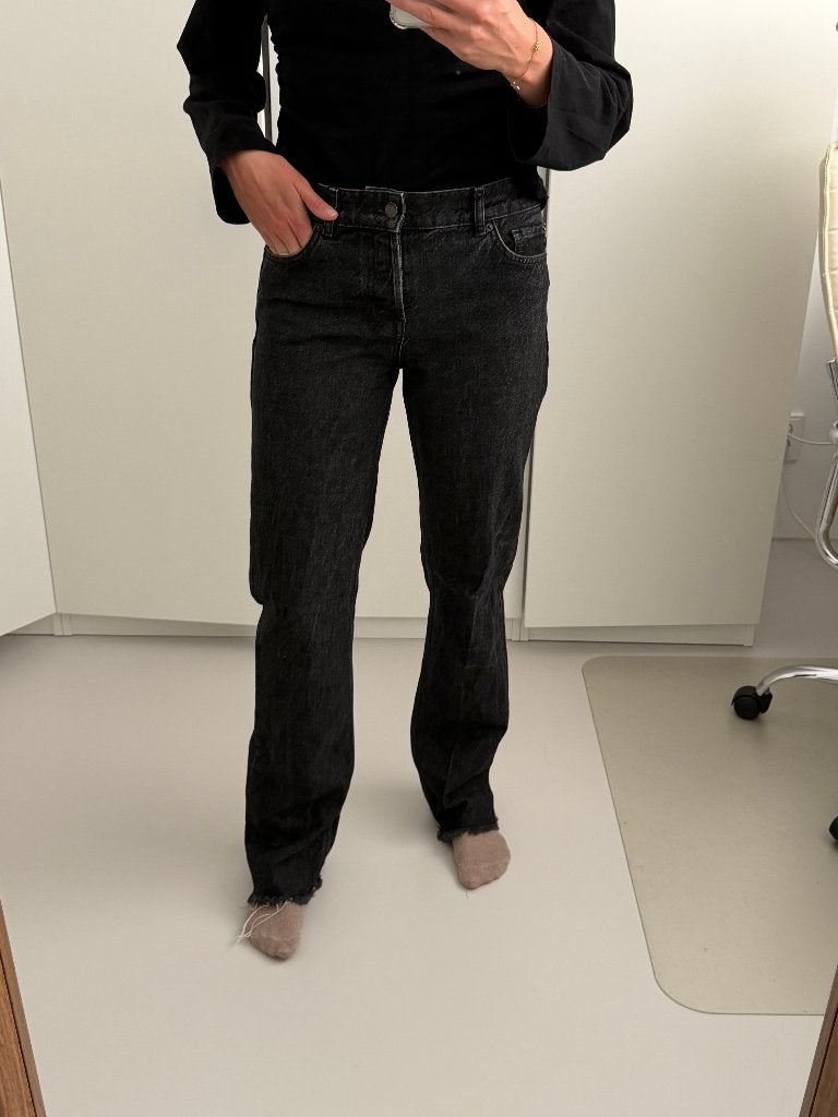 Massimo Dutti Wide Leg Jeans Zwart Maat 36 | Dark Wash Denim, Massimo Dutti, Zwart, Ophalen of Verzenden, Zo goed als nieuw
