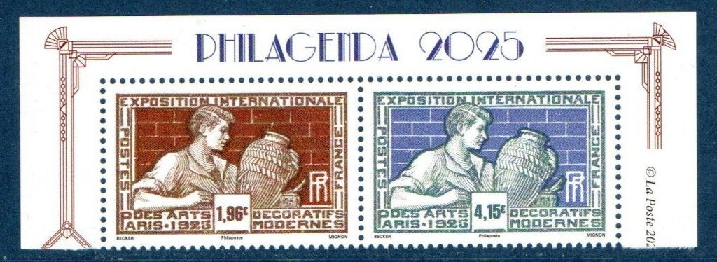 Jaar 2024 Paire de 2 timbres 1,96 et 4,15 de Philagenda 2025, Ophalen of Verzenden, Postfris