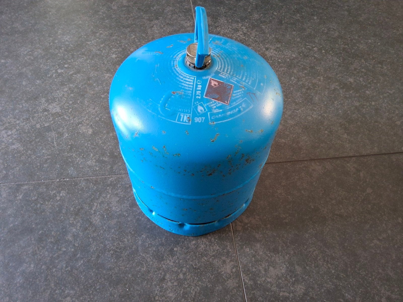 Campingaz 907 gasfles met nog klein beetje gas., Caravans en Kamperen, Kampeeraccessoires, Ophalen, Gebruikt