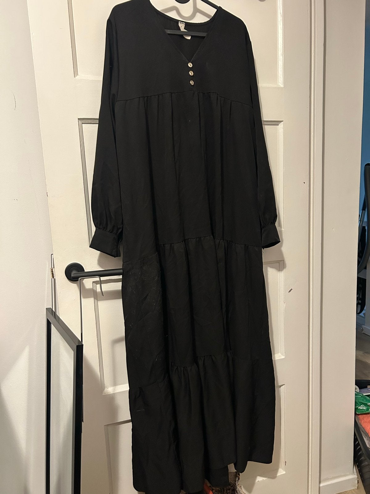 Zwarte maxi jurk, valt als XL, Zwart, Maat 46/48 (XL) of groter, Ophalen of Verzenden, Gedragen