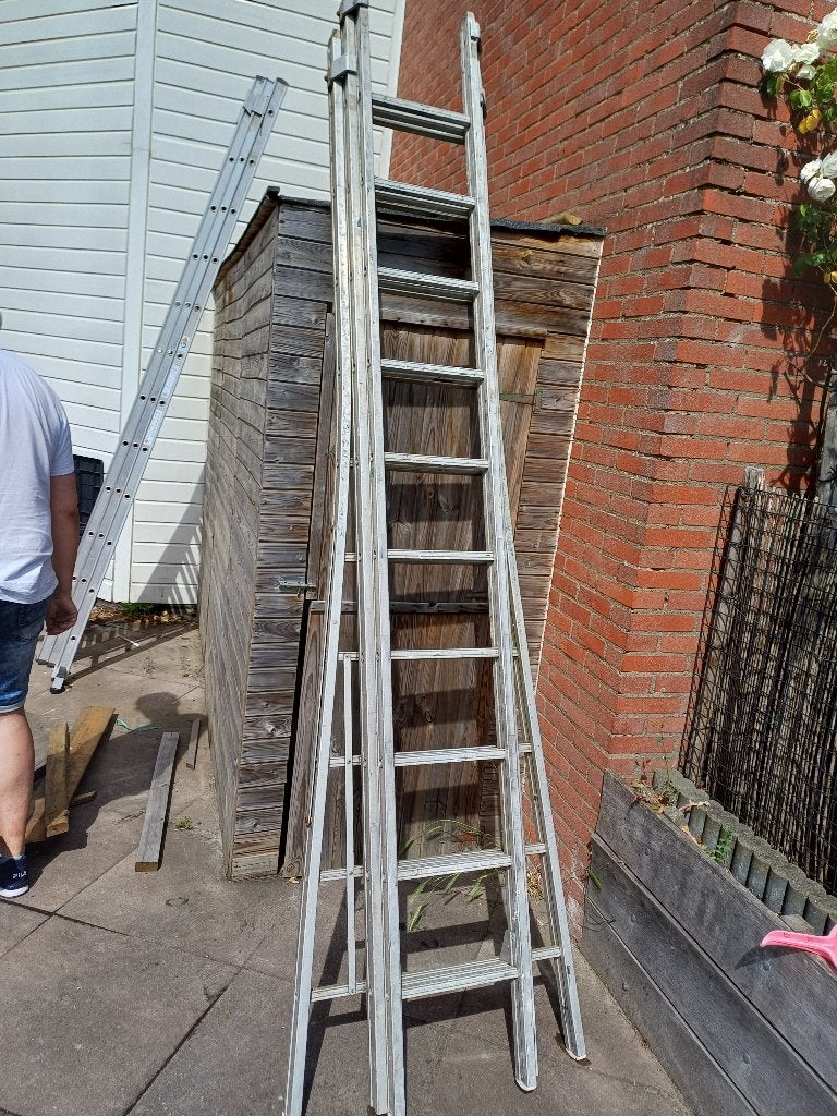 Ladder, Doe-het-zelf en Verbouw, Ladders en Trappen, Ophalen, Gebruikt, Ladder, Opvouwbaar of Inschuifbaar