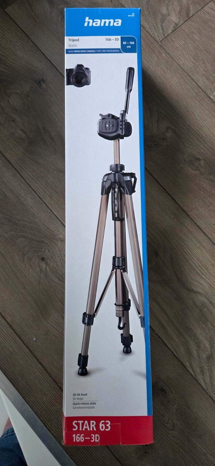 Hama Star 63 166-3D Statief - Nieuw in doos, Nieuw, Snelkoppelingsplaat, Hama, 150 tot 175 cm