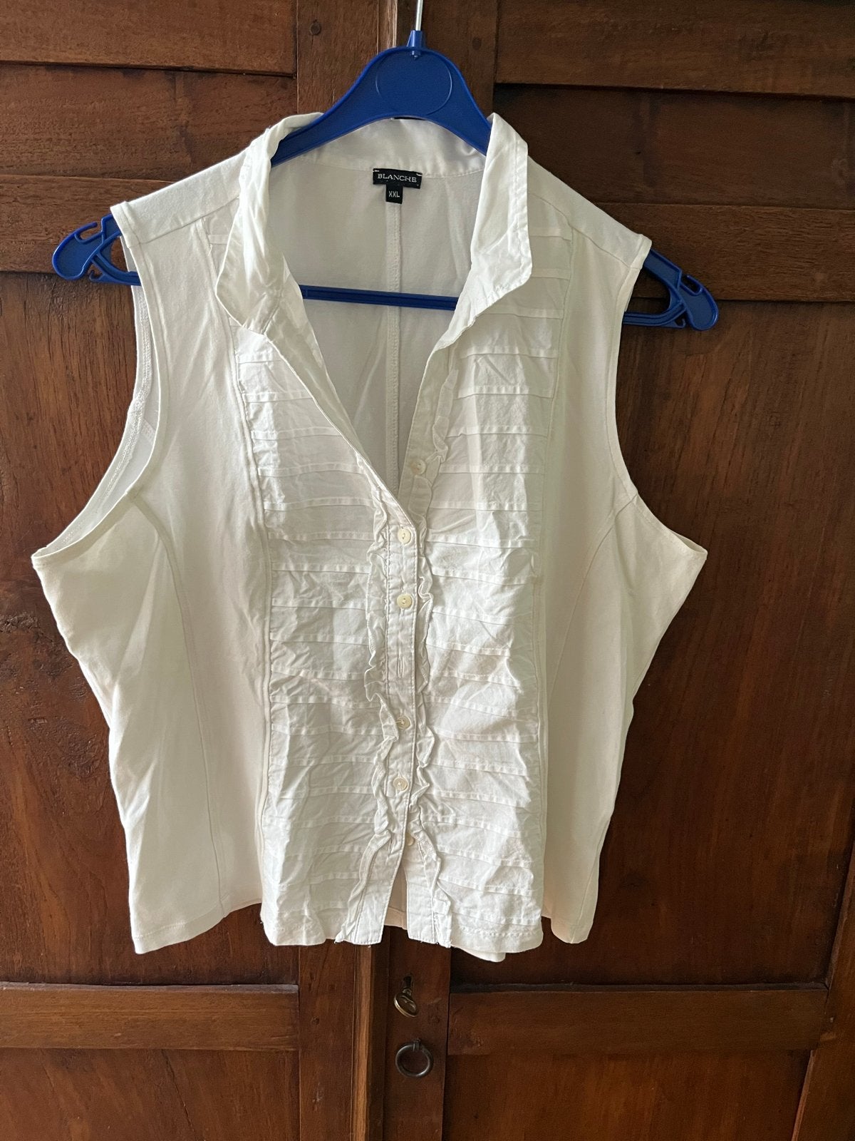 Witte mouwloze dames T-shirt XXL - Blanche, Wit, Maat 46/48 (XL) of groter, Ophalen of Verzenden, Zo goed als nieuw