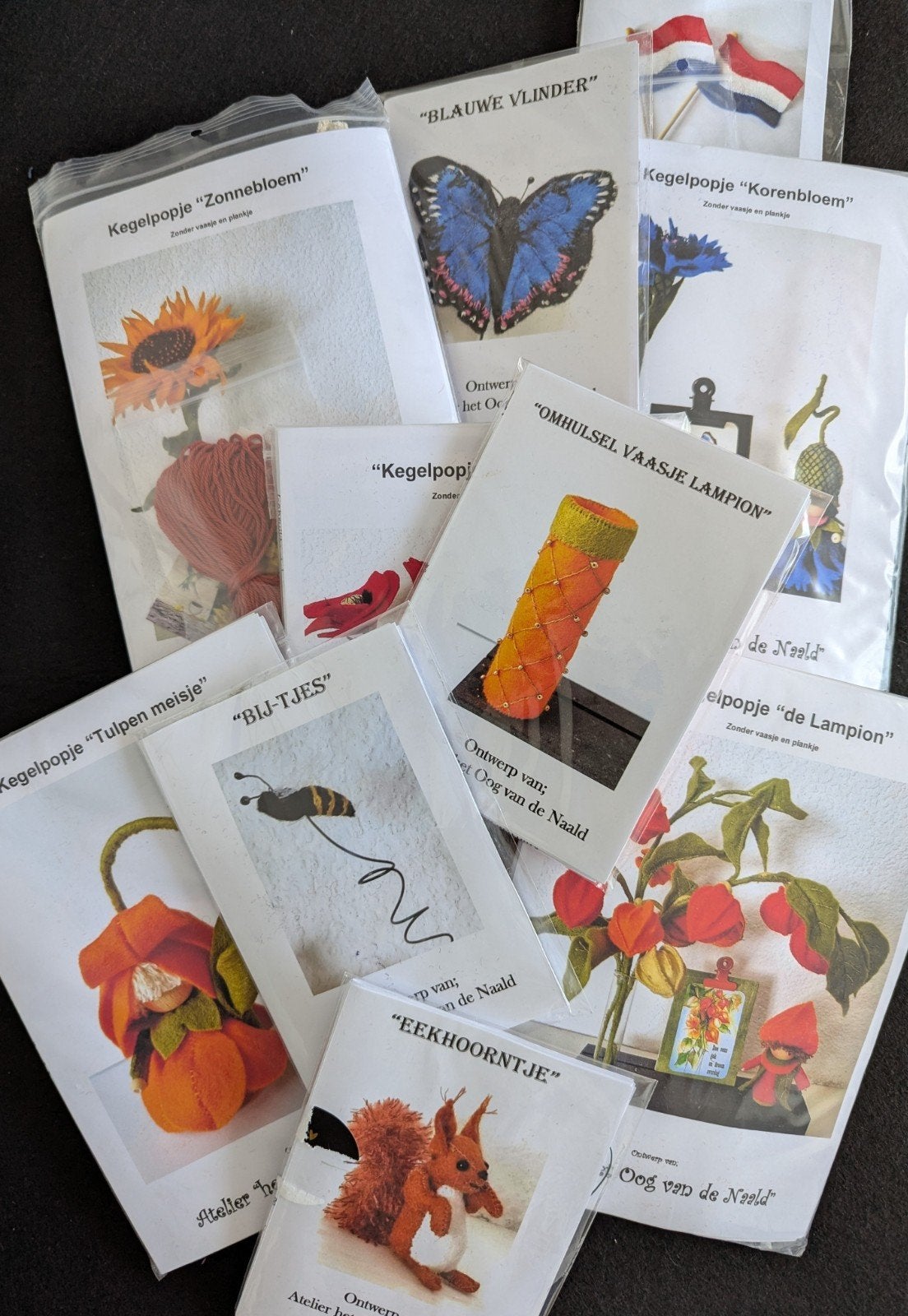 Kegel poppetjes, bloemen van vilt., Ophalen of Verzenden, Nieuw, Textiel, Natuur en Bloemen
