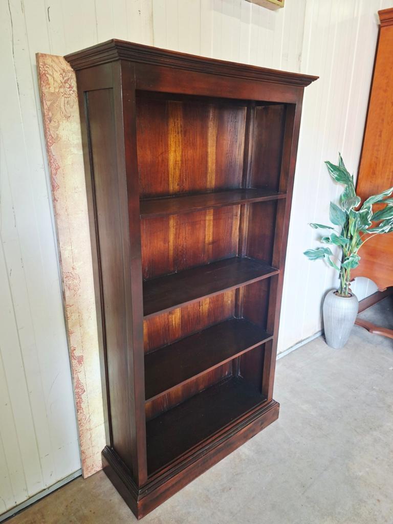Koloniaal teakhouten boekenkast afm: 97x33cm en 180cm hoog., Ophalen of Verzenden, 25 tot 50 cm, 150 tot 200 cm