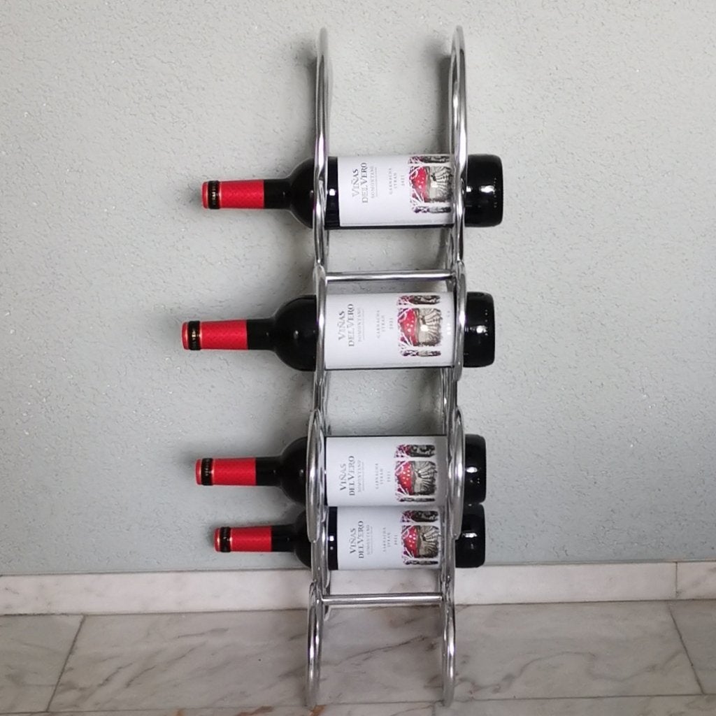 Design wijnrek van gepolijst aluminium (nieuw), Niet ingevuld, Nieuw, Niet ingevuld, Niet ingevuld
