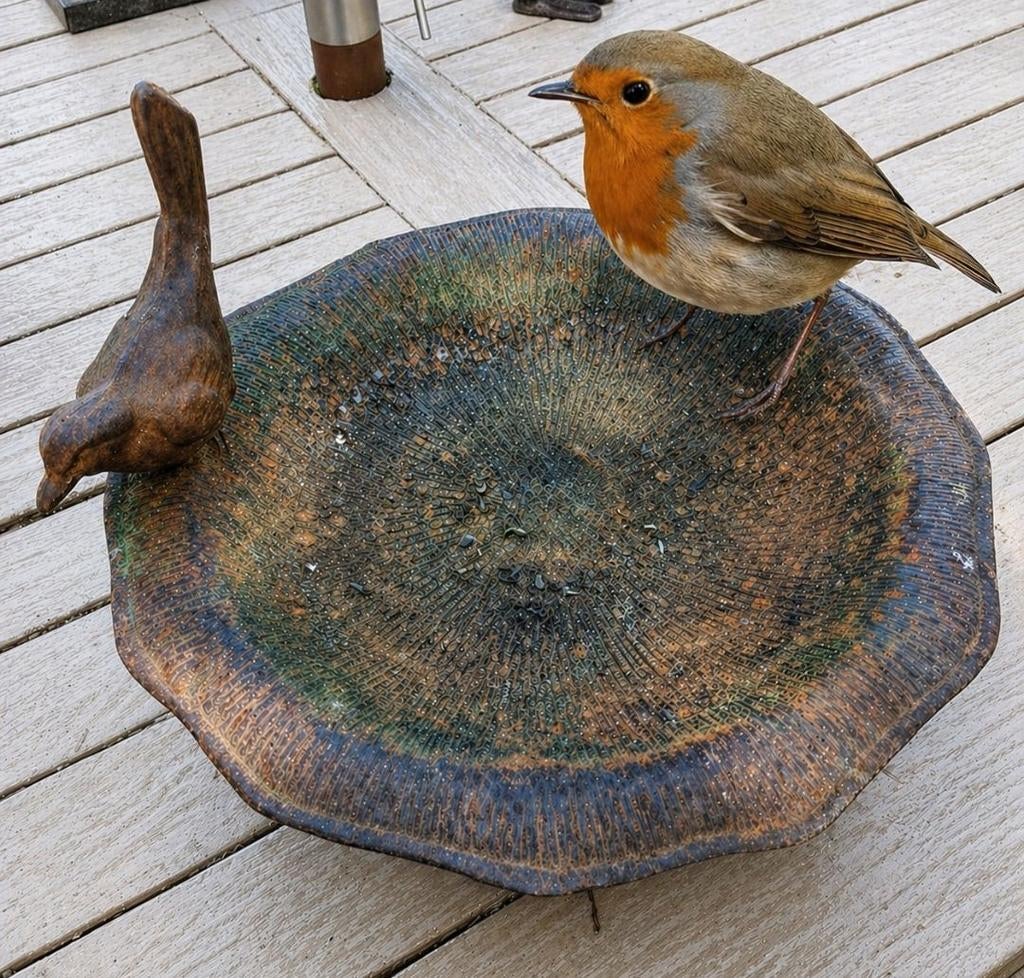 Decoratieve vogel drinkbak voor de tuin, Tuin en Terras, Ophalen of Verzenden, Gebruikt