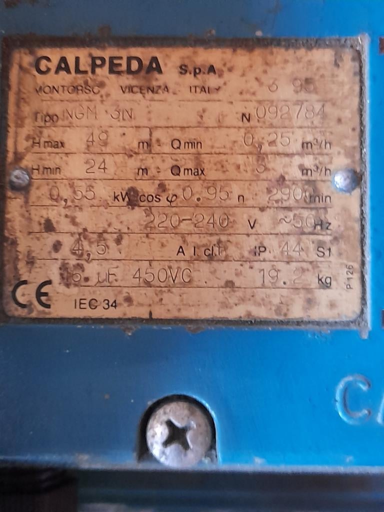 calpeda waterpomp type NGM 3 N, Ophalen, Gebruikt, Elektrisch, Beregeningspomp
