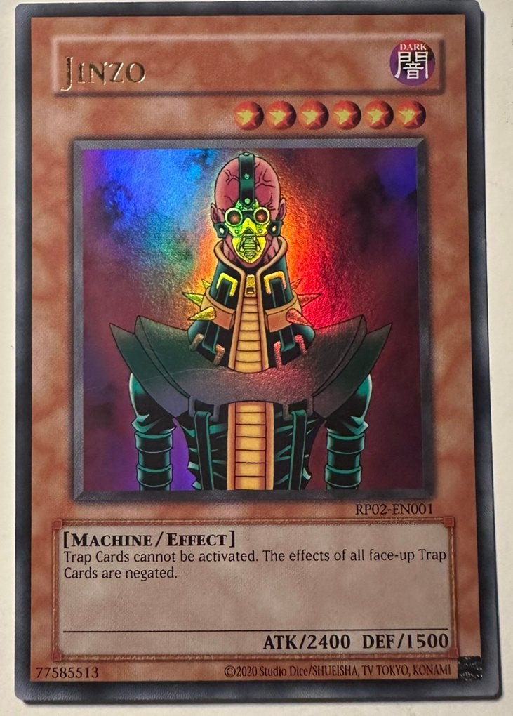 Yu-Gi-Oh! Jinzo RP02 Retro Pack Print !, Ophalen of Verzenden, Gebruikt, Losse kaart, Foil