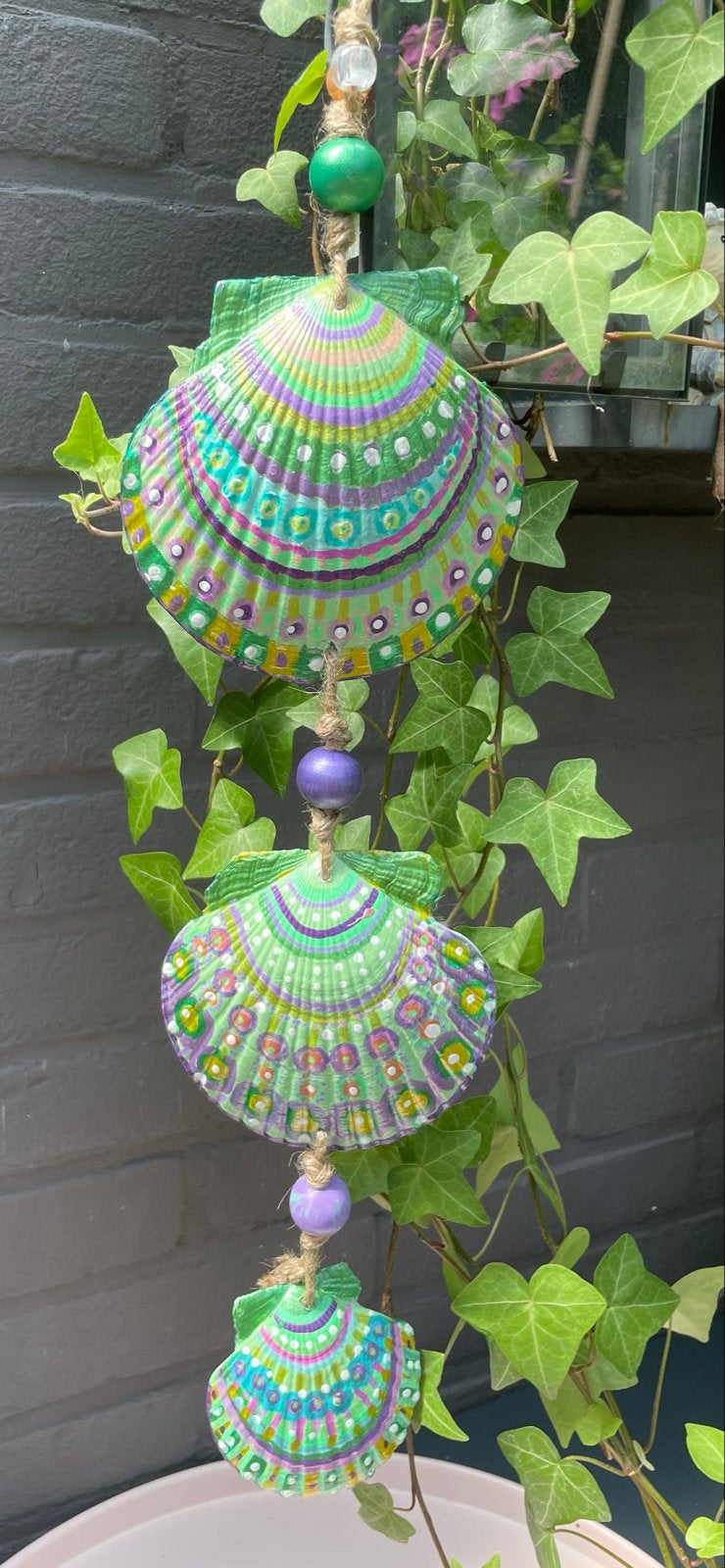 Unieke handgemaakte schelpen hangers met houten kralen, Meerkleurig, Boho, Nieuw, Ophalen of Verzenden