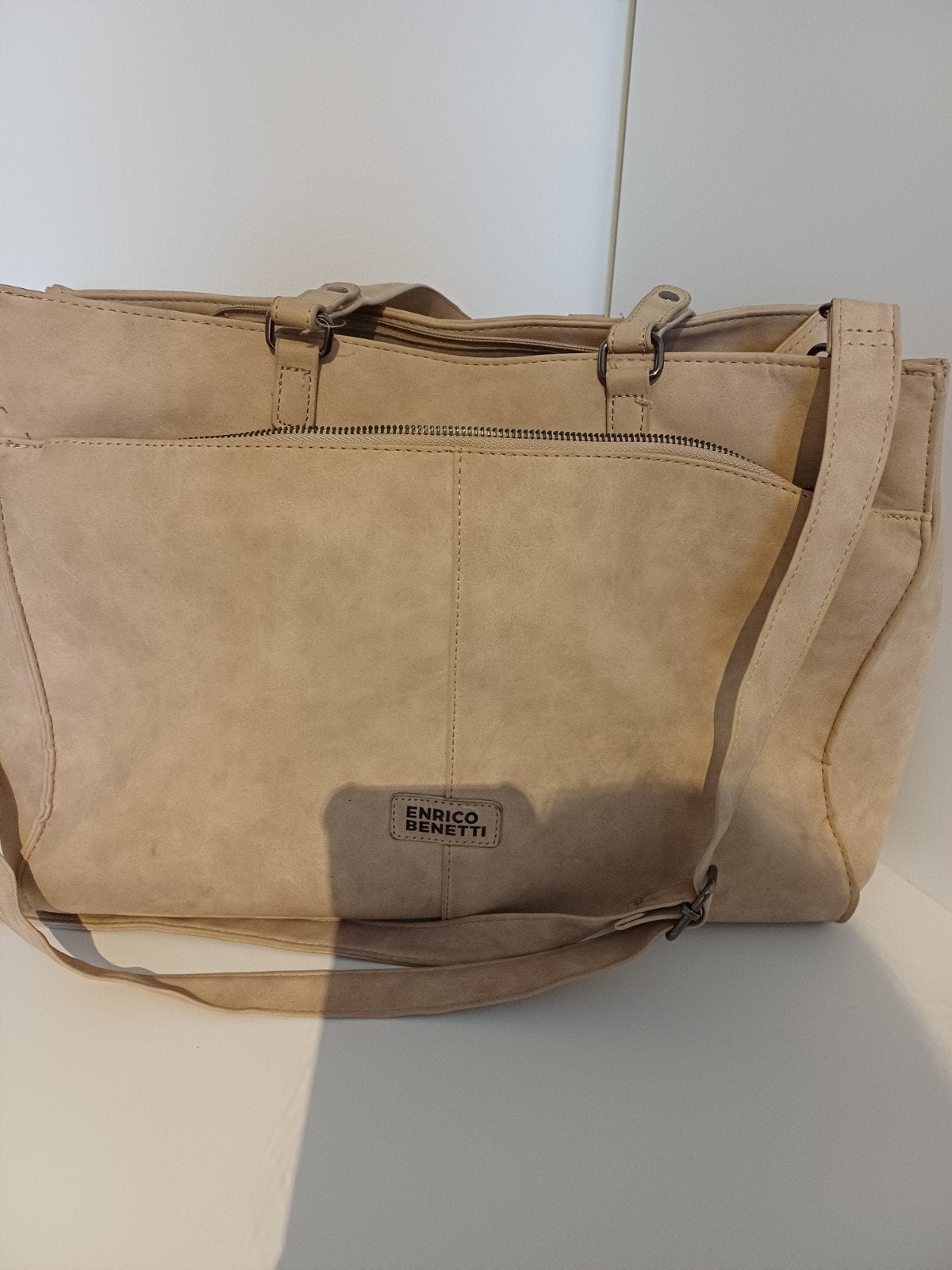 Enrico benetti tas, Ophalen of Verzenden, Gebruikt, Beige, 30 cm of meer
