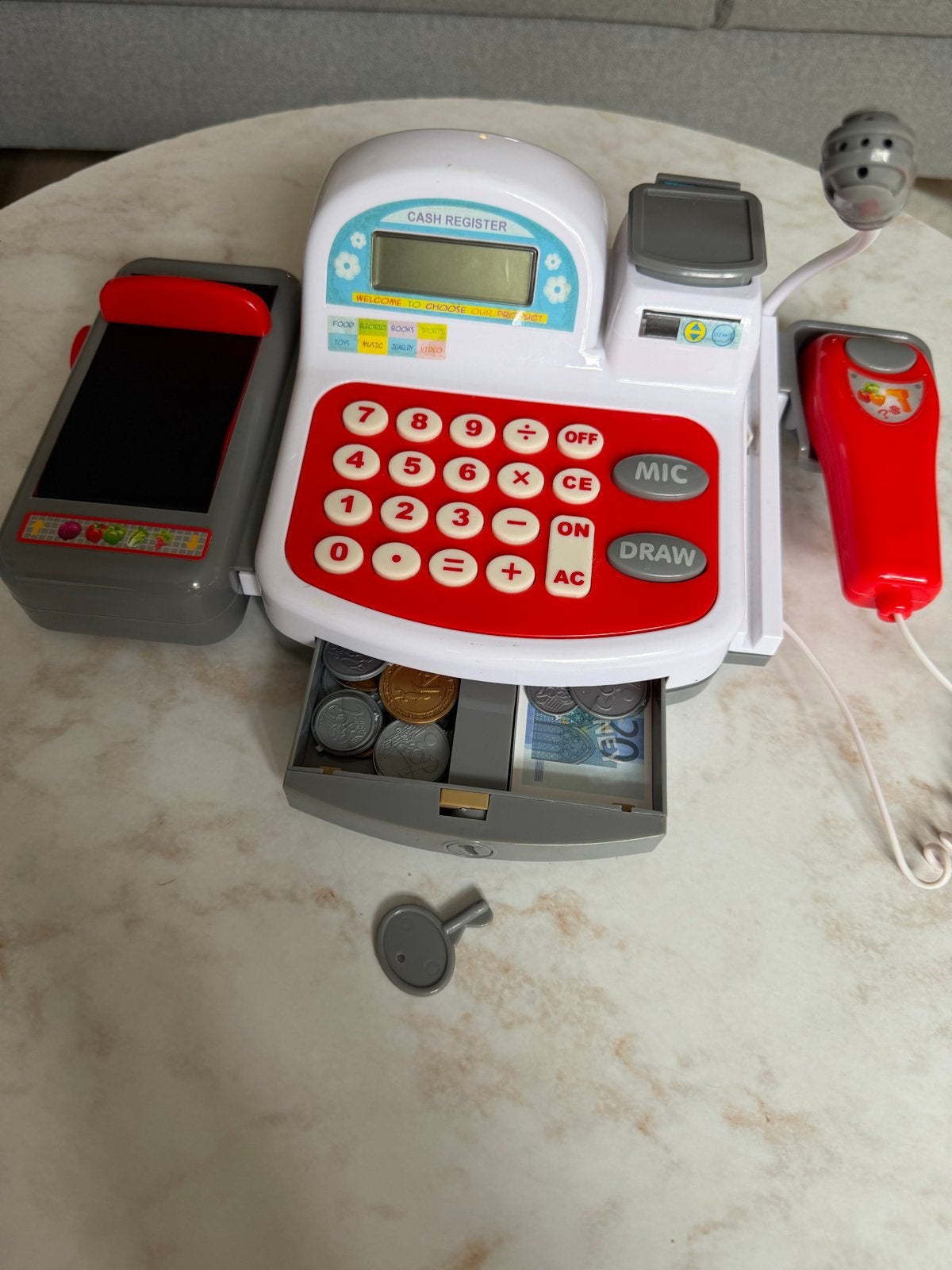 Kinderkassa met accessoires - Speelgoed kassa, Ophalen, Gebruikt, Jongen of Meisje