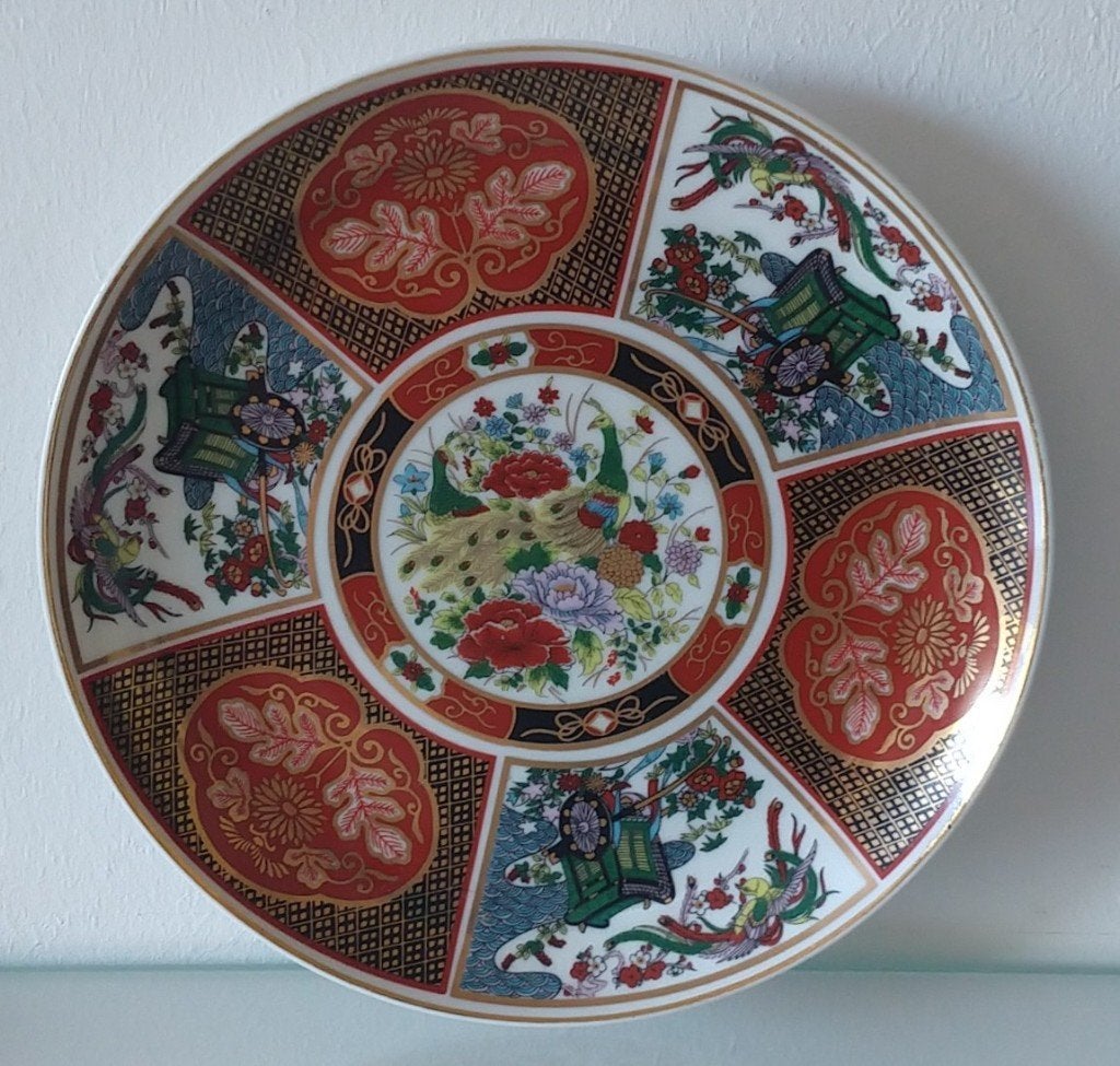 Imari groot porseleinen pauwen bord, volgnr 31, Ophalen of Verzenden