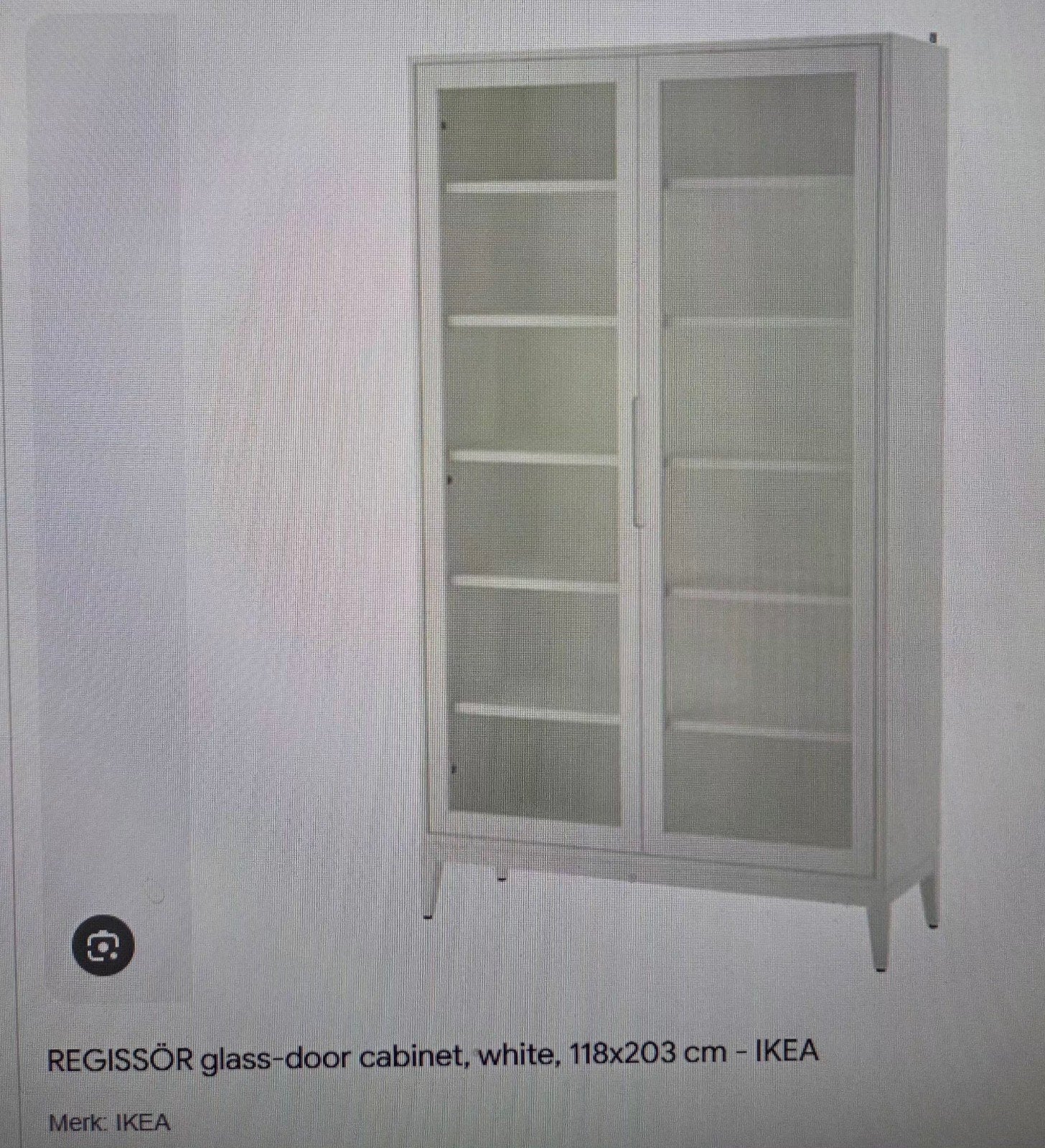 Vitrinekast met glazen deuren - Wit, Ophalen