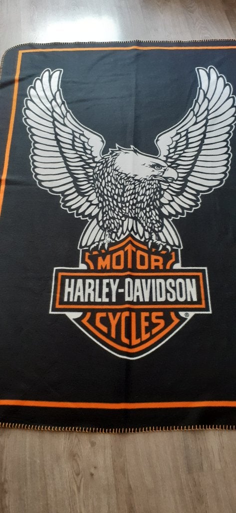 Fleece deken Harley Davidson 160 x 110 cm, Ophalen of Verzenden, Zo goed als nieuw
