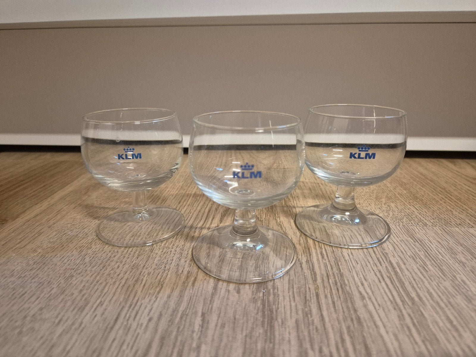 3 KLM glaasjes, Verzamelen, Glas en Borrelglaasjes, Ophalen of Verzenden, Borrel- of Shotglas